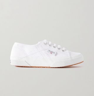 Alaïa x Superga + Cotton-Canvas Sneakers