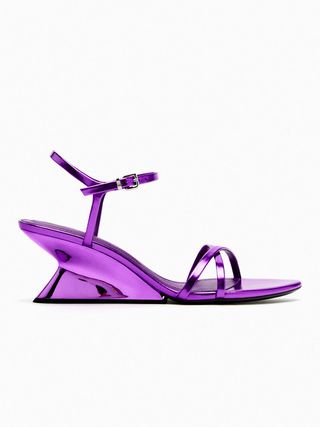 Zara + Metallic Wedge Sandals