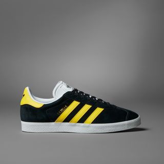 Adidas Originals + Gazelle Sneakers in Core Black / Impact Yellow / Cloud White