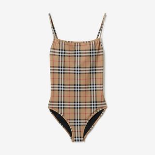 Burberry + Vintage Check Swimsuit in Archive Beige