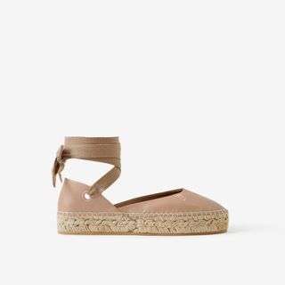Burberry + Leather Espadrilles in Light Almond Brown