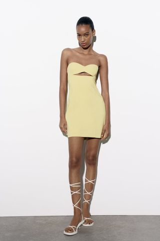 Zara + Strapless cutout dress