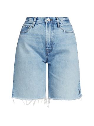 Frame + High-Rise Denim Bermuda Shorts