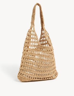 Marks & Spencer + Straw Drawstring Tote Bag