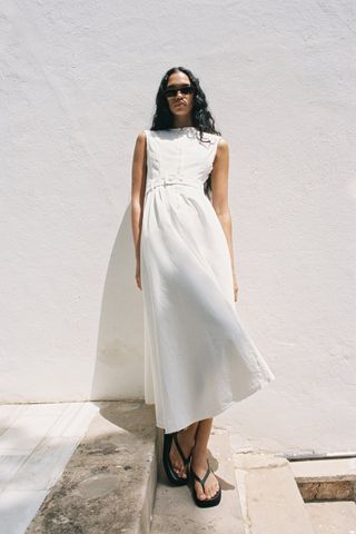 Zara + Long Asymmetrical Dress