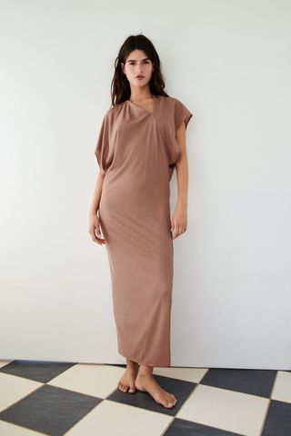 Zara + Textured Asymmetric Dress