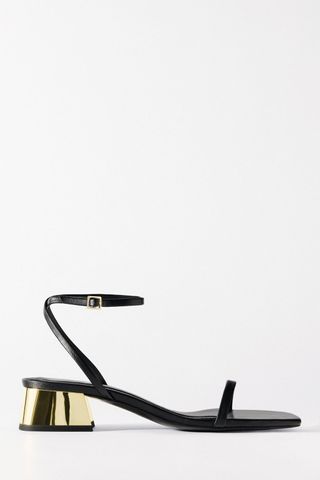 Zara + Laminated Heeled Sandals