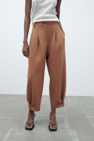 Zara + Pleated Tapered Pants