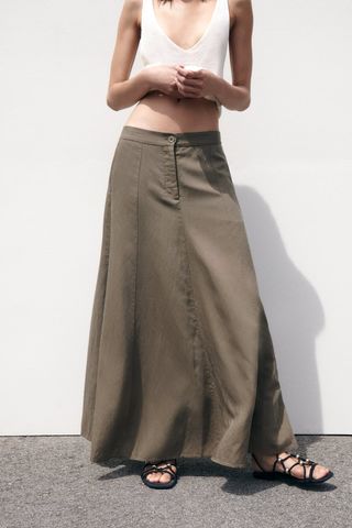 Zara + Linen Blend Skirt
