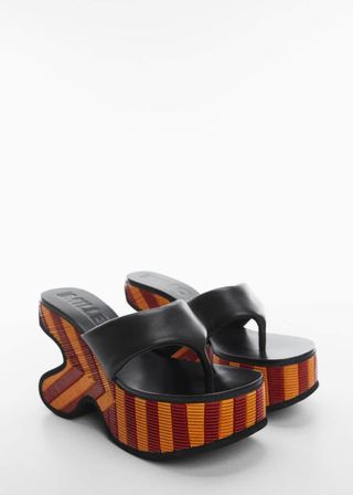 Mango + Irregular Platform Leather Sandal