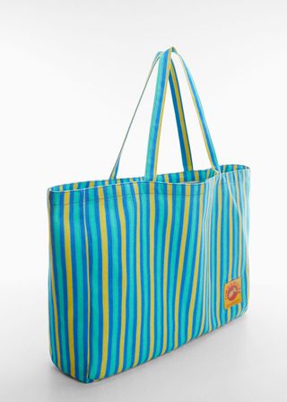 Mango + Multicolored Striped Tote Bag