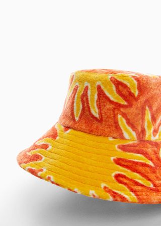 Mango + Printed Terry Cloth Bucket Hat