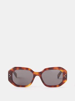 Celine Eyewear + Square Tortoiseshell Acetate Sunglasses