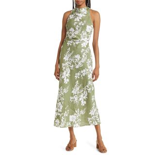 Reformation + Casette Floral Print Linen Maxi Dress