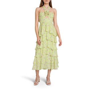 Wayf + Paloma Floral Halter Neck Tiered Dress