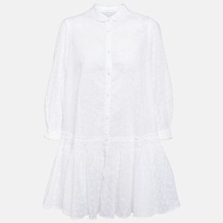 Poupette St. Barth + Tesorino Embroidered Cotton Shirt Dress
