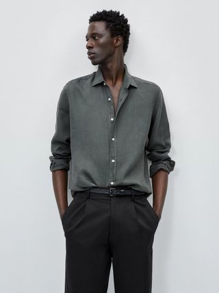 Massimo Dutti + 100% Linen Slim-Fit Shirt