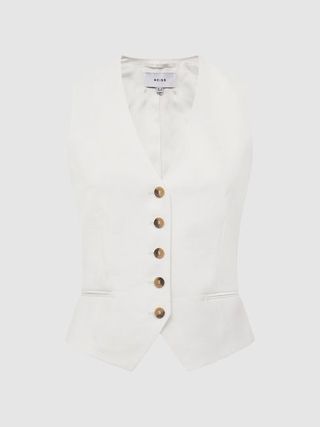 Reiss + White Hollie Linen Tailored Waistcoat