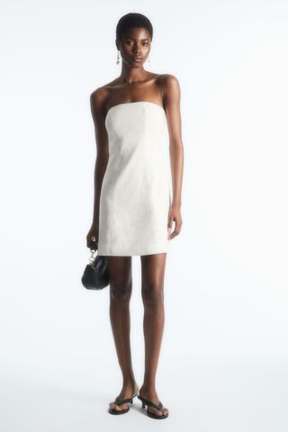 COS + Linen Blend Mini Bustier Dress