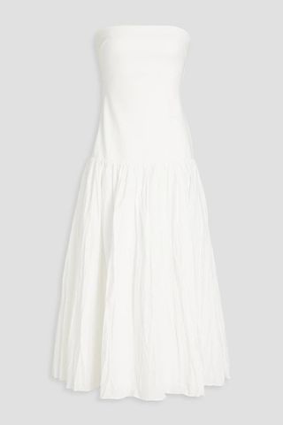 Nicholas + Jaxon Strapless Cotton-Jersey and Poplin Midi Dress