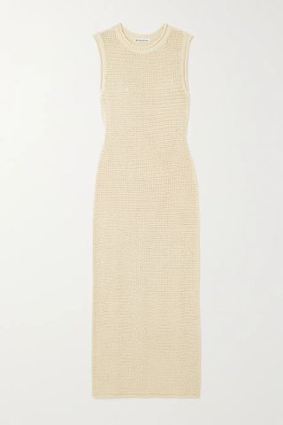 Reformation + Nolan open-knit organic cotton midi dress