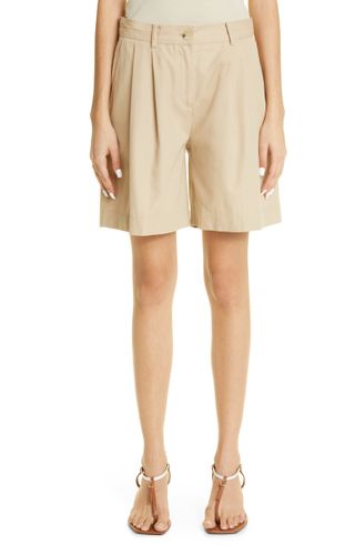 Toteme + Double Pleat Organic Cotton Twill Shorts