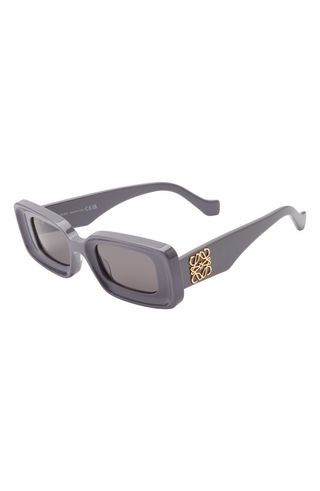Loewe + Chunky Anagram 46mm Rectangular Sunglasses