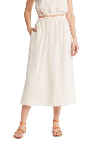 Xírena + Lorette A-Line Linen Skirt