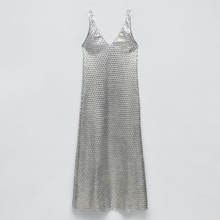 Zara + Silver Long Mesh Dress