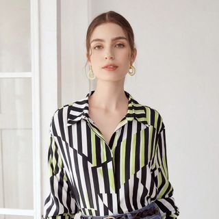 Motf + Pure Silk Striped Shirt