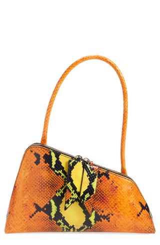 The Attico + Sunrise Snake Embossed Leather Shoulder Bag
