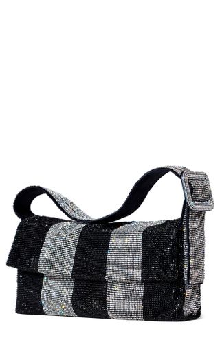 Benedetta Bruzziches + Vitty La Grande Stripe Crystal Mesh Shoulder Bag