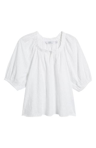 & Other Stories + Eyelet Cotton Popover Blouse