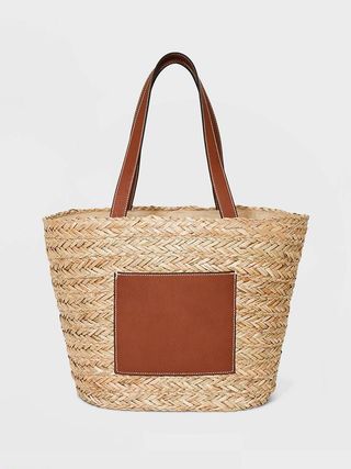 Universal Thread + Straw Basket Tote Handbag