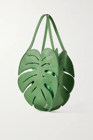 Staud + Palm Cutout Embossed Textured-Leather Bucket Bag