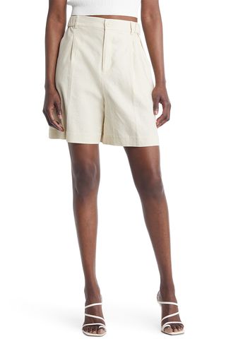 Open Edit + Women's Linen Blend Bermuda Shorts