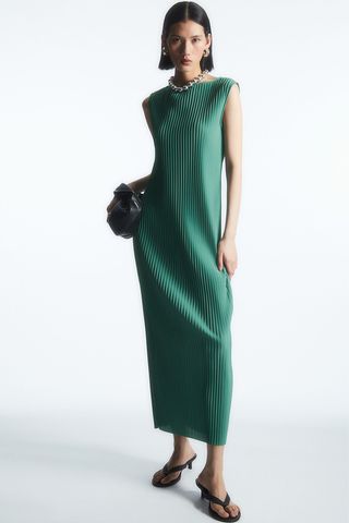 COS + Sleeveless Pleated Maxi Dress