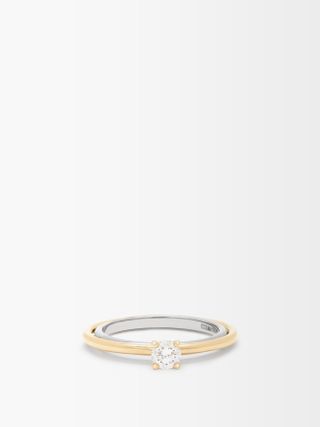 Charlotte Chesnais + Elipse Solitaire Diamond & 18kt Gold Ring