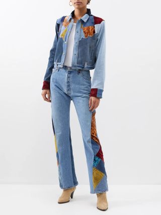 Re/Done + X Levi's 70s Patchwork Wide-Leg Jeans