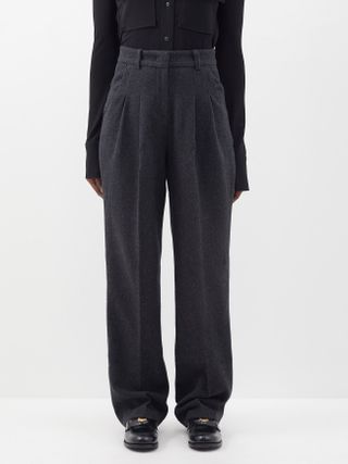 The Frankie Shop + Layton Pleated Wool-Blend Trousers