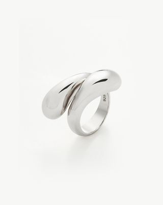 Missoma + Savi Sculptural Crossover Ring in Sterling Silver