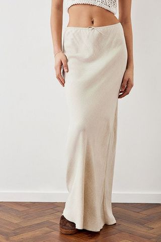 Urban Outfitters + Archive Natural Linen Lizzie Maxi Skirt