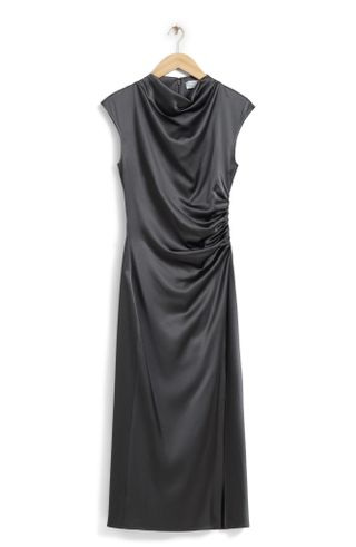 & Other Stories + Cowl Neck Satin Dress