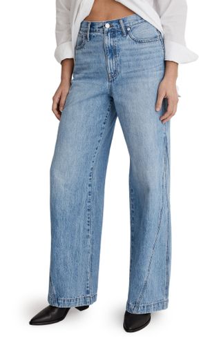 Madewell + Superwide Leg Jeans in Parson Wash: Inset Edition