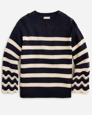 J.Crew + Textured Crewneck Pullover Sweater