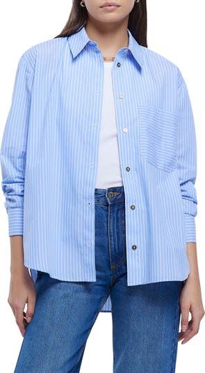 River Island + Stripe Boyfriend Button-Up Shirt