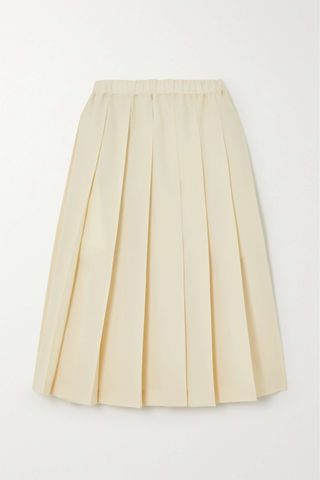 Comme Des Garçons Girl + Pleated Wool Midi Skirt