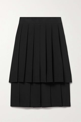 Comme Des Garçons Girl + Layered Pleated Wool Skirt