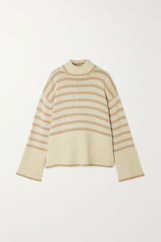 Toteme + Striped Wool and Organic Cotton-Blend Turtleneck Sweater