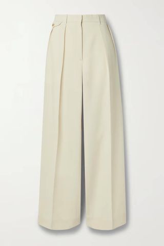 The Row + Marcelina Pleated Wool and Silk-Blend Wide-Leg Pants